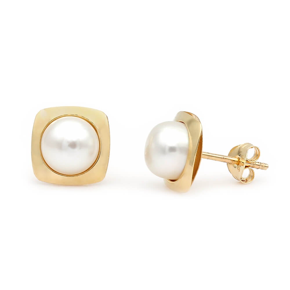 Σκουλαρίκια 110324 με Μαργαριτάρια Fresh Water Pearl 6.0mm 14ct - Κοσμηματοπωλείο Goldy