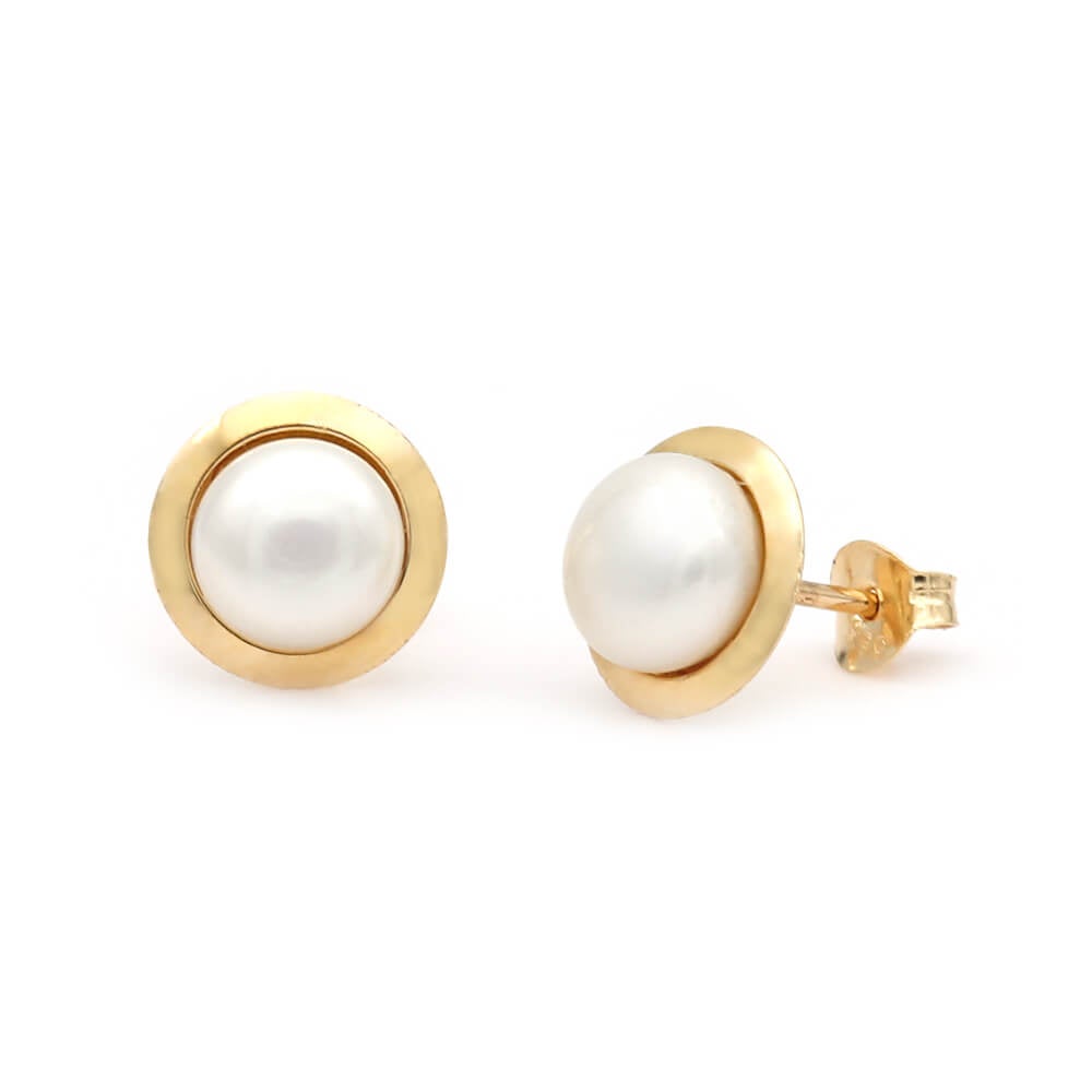 Σκουλαρίκια 110326 με Μαργαριτάρια Fresh Water Pearl 6.0mm 14ct - Κοσμηματοπωλείο Goldy