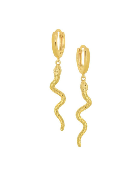 Σκουλαρίκια SC071-3 Από Επιχρυσωμένο Ασήμι με Φίδι - Κοσμηματοπωλείο Goldy