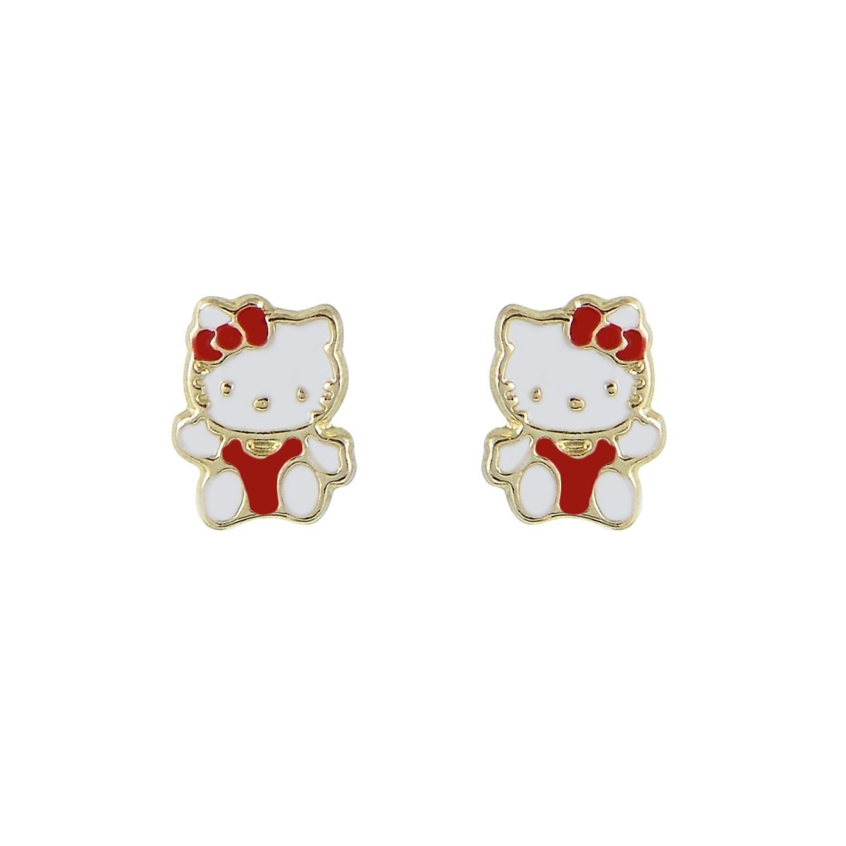 Σκουλαρίκια SK285 Παιδικά Από Χρυσό 9ct με Hello Kitty - Κοσμηματοπωλείο Goldy