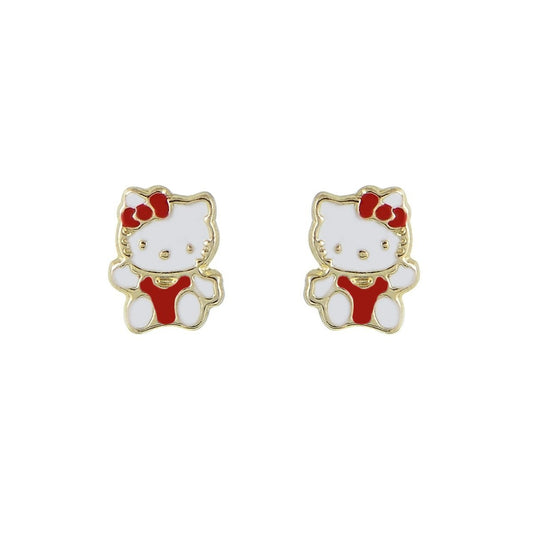 Σκουλαρίκια SK285 Παιδικά Από Χρυσό 9ct με Hello Kitty - Κοσμηματοπωλείο Goldy