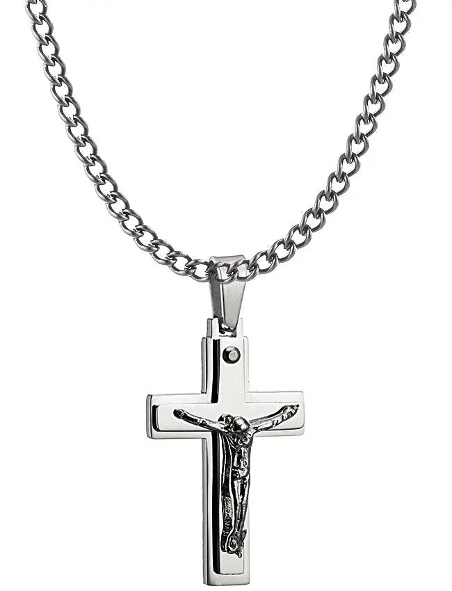 Σταυρός N01240W Ανδρικός Από Ανοξείδωτο Ατσάλι - Κοσμηματοπωλείο Goldy