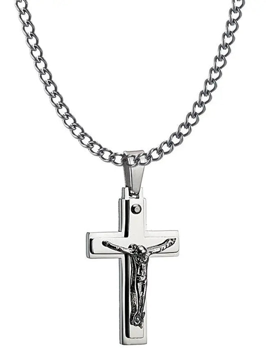 Σταυρός N01240W Ανδρικός Από Ανοξείδωτο Ατσάλι - Κοσμηματοπωλείο Goldy