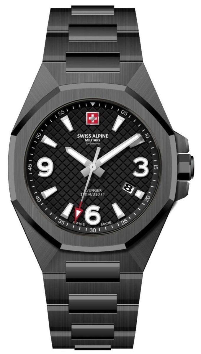 SWISS ALPINE MILITARY SAM7005.1177 Avenger Black Stainless Steel Bracelet - Κοσμηματοπωλείο Goldy