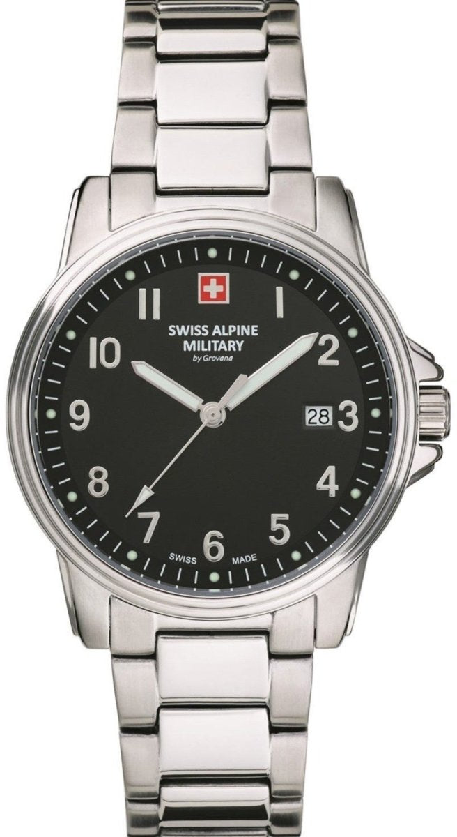 SWISS ALPINE MILITARY SAM7011.1137 Leader Silver Stainless Steel Bracelet - Κοσμηματοπωλείο Goldy