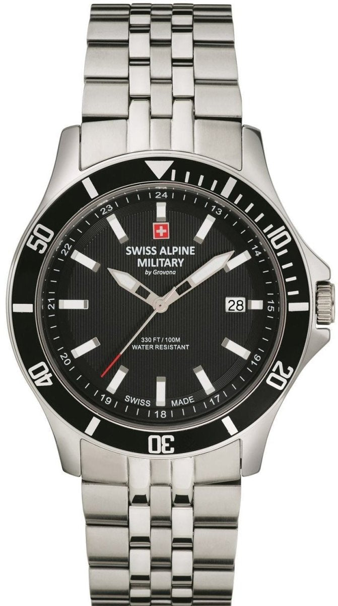 SWISS ALPINE MILITARY SAM7022.1137 Challenger Silver Stainless Steel Bracelet - Κοσμηματοπωλείο Goldy