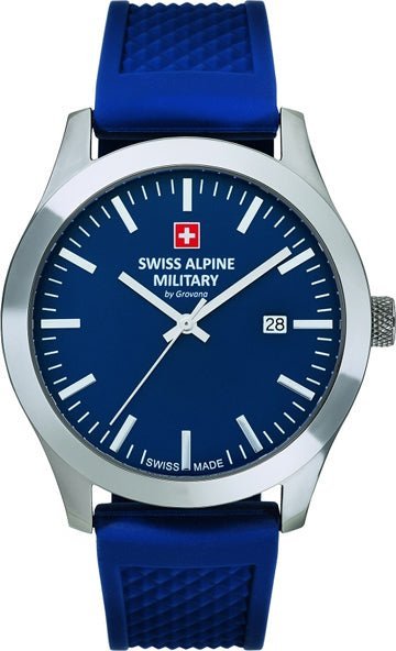 SWISS ALPINE MILITARY SAM7055.1835 Combat Basic Blue Silicon Strap - Κοσμηματοπωλείο Goldy