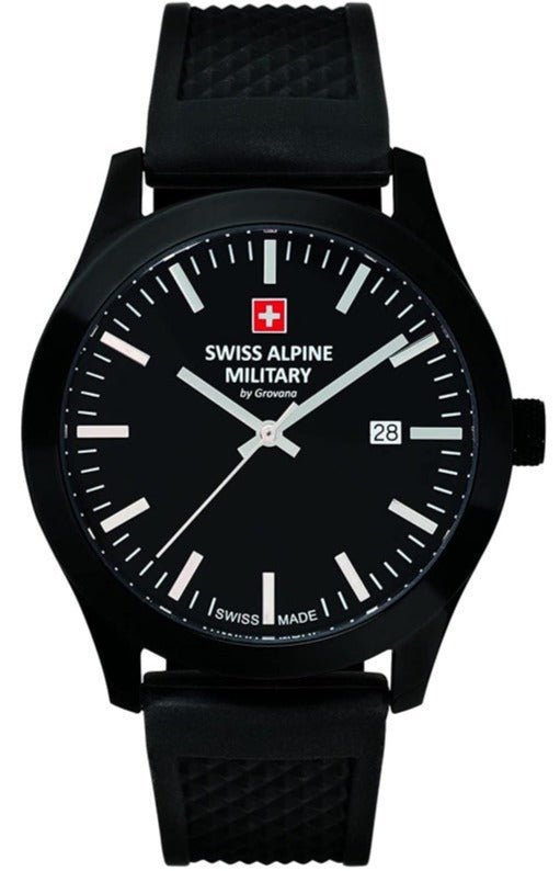 SWISS ALPINE MILITARY SAM7055.1877 Combat Basic Black Silicon Strap - Κοσμηματοπωλείο Goldy