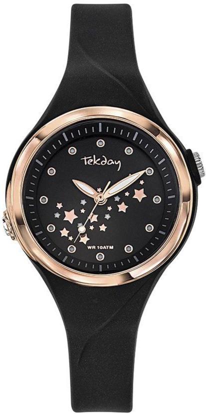 TEKDAY 654678 Black Rubber Strap Goldy.gr Goldy