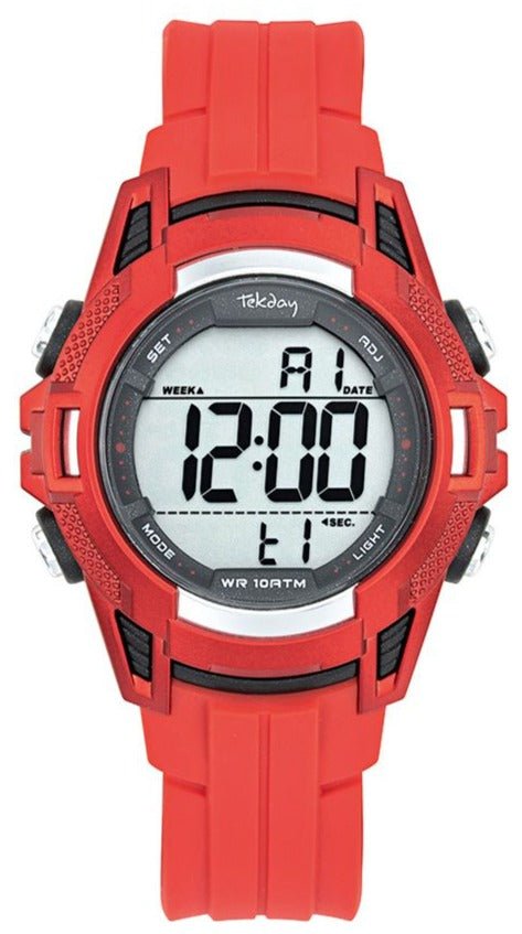 TEKDAY 654788 Digital Red Silicone Strap - Κοσμηματοπωλείο Goldy