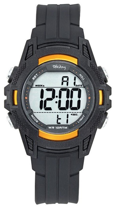 TEKDAY 654789 Digital Black Silicone Strap - Κοσμηματοπωλείο Goldy