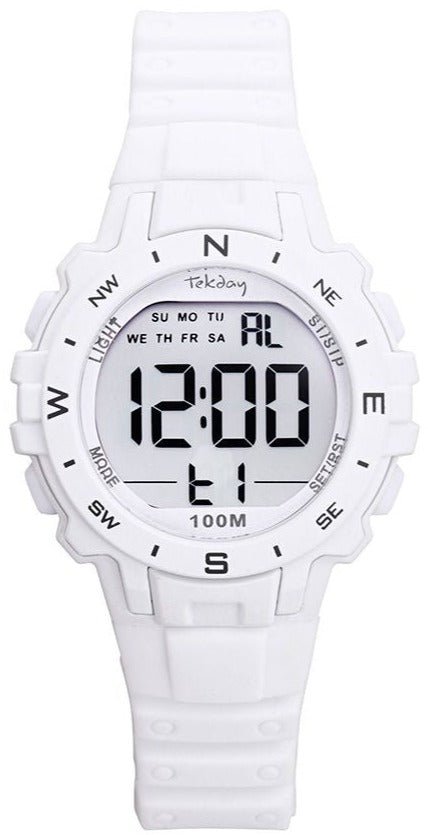 TEKDAY 654802 Digital White Silicone Strap - Κοσμηματοπωλείο Goldy