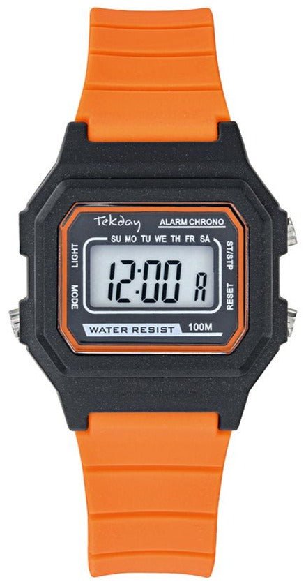 TEKDAY 654832 Digital Orange Rubber Strap - Κοσμηματοπωλείο Goldy