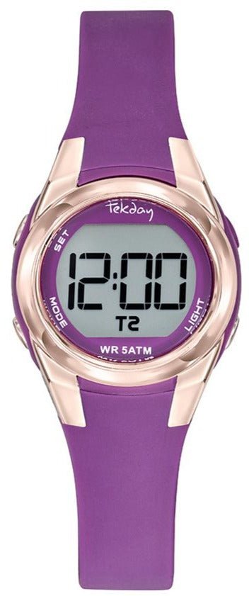 TEKDAY 654836 Digital Purple Rubber Strap - Κοσμηματοπωλείο Goldy