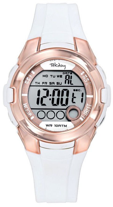 TEKDAY 654849 Digital White Rubber Strap - Κοσμηματοπωλείο Goldy