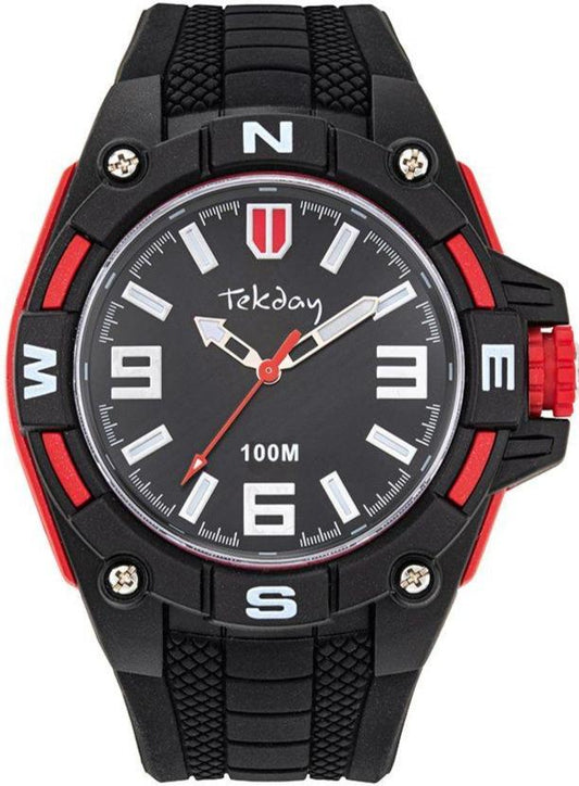 TEKDAY 655996 Gents Black Rubber Strap - Κοσμηματοπωλείο Goldy