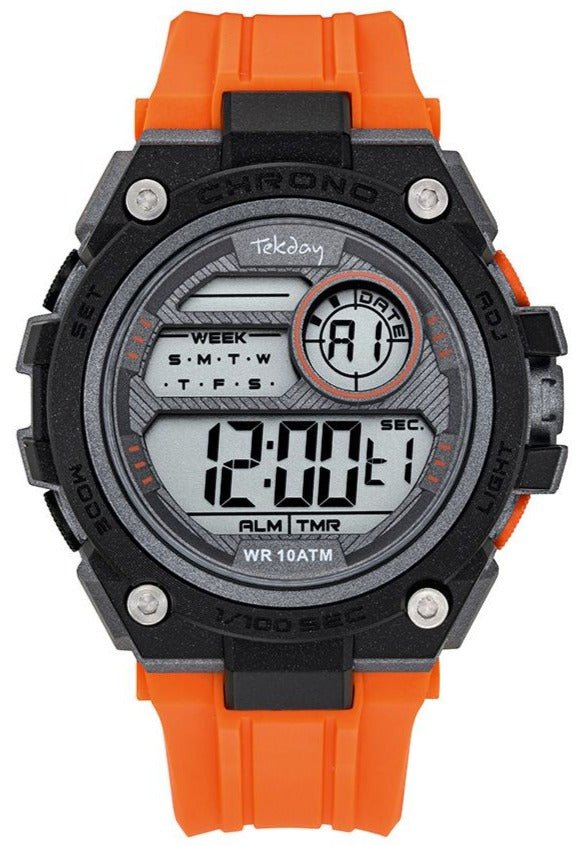 TEKDAY 656191 Digital Orange Rubber Strap - Κοσμηματοπωλείο Goldy