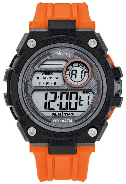 TEKDAY 656191 Digital Orange Rubber Strap - Κοσμηματοπωλείο Goldy