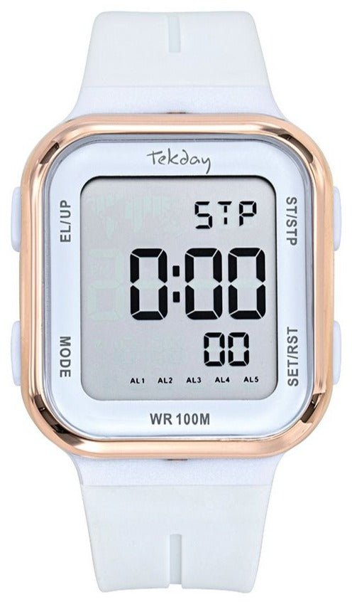 TEKDAY 656198 Digital White Silicone Strap - Κοσμηματοπωλείο Goldy