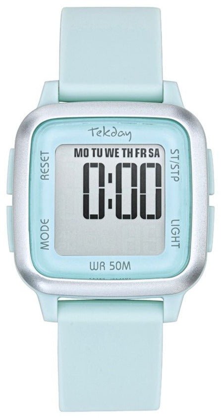 TEKDAY 656200 Digital Light Blue Rubber Strap - Κοσμηματοπωλείο Goldy