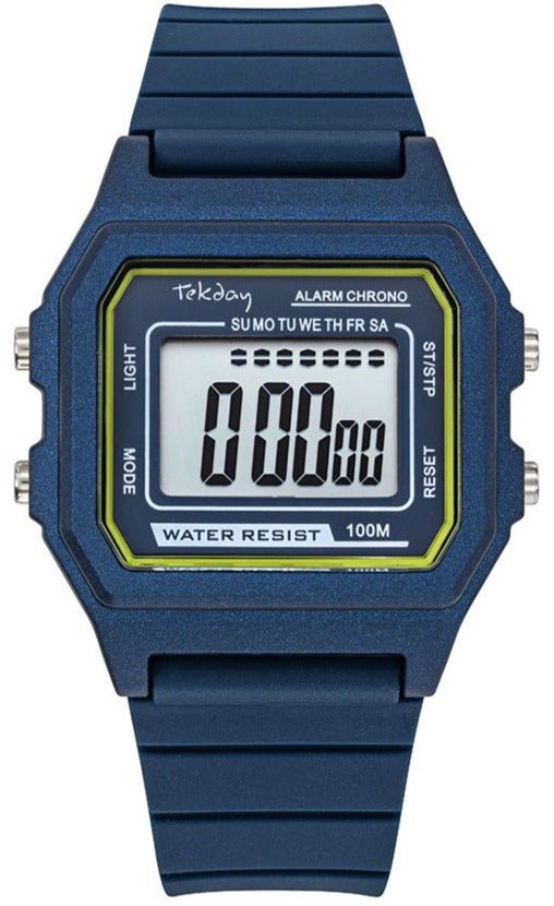 TEKDAY 656202 Digital Blue Rubber Strap - Κοσμηματοπωλείο Goldy