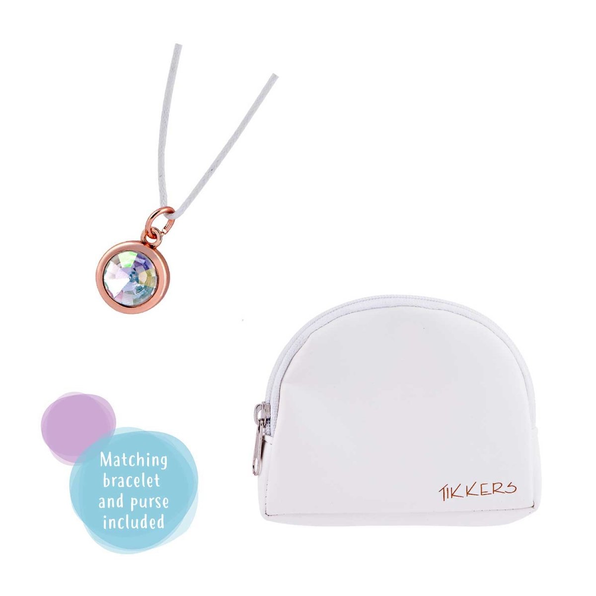 Tikkers ATK1018 Kids Sparkle Gift Set White Leather Strap - Κοσμηματοπωλείο Goldy