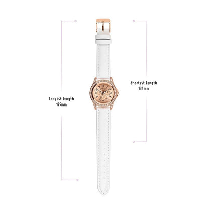 Tikkers ATK1018 Kids Sparkle Gift Set White Leather Strap - Κοσμηματοπωλείο Goldy