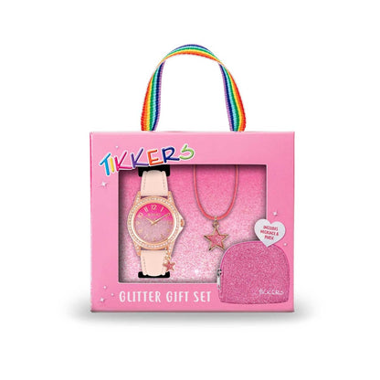 Tikkers ATK1062 Kids Butterfly Gift Set Pink Leather Strap - Κοσμηματοπωλείο Goldy