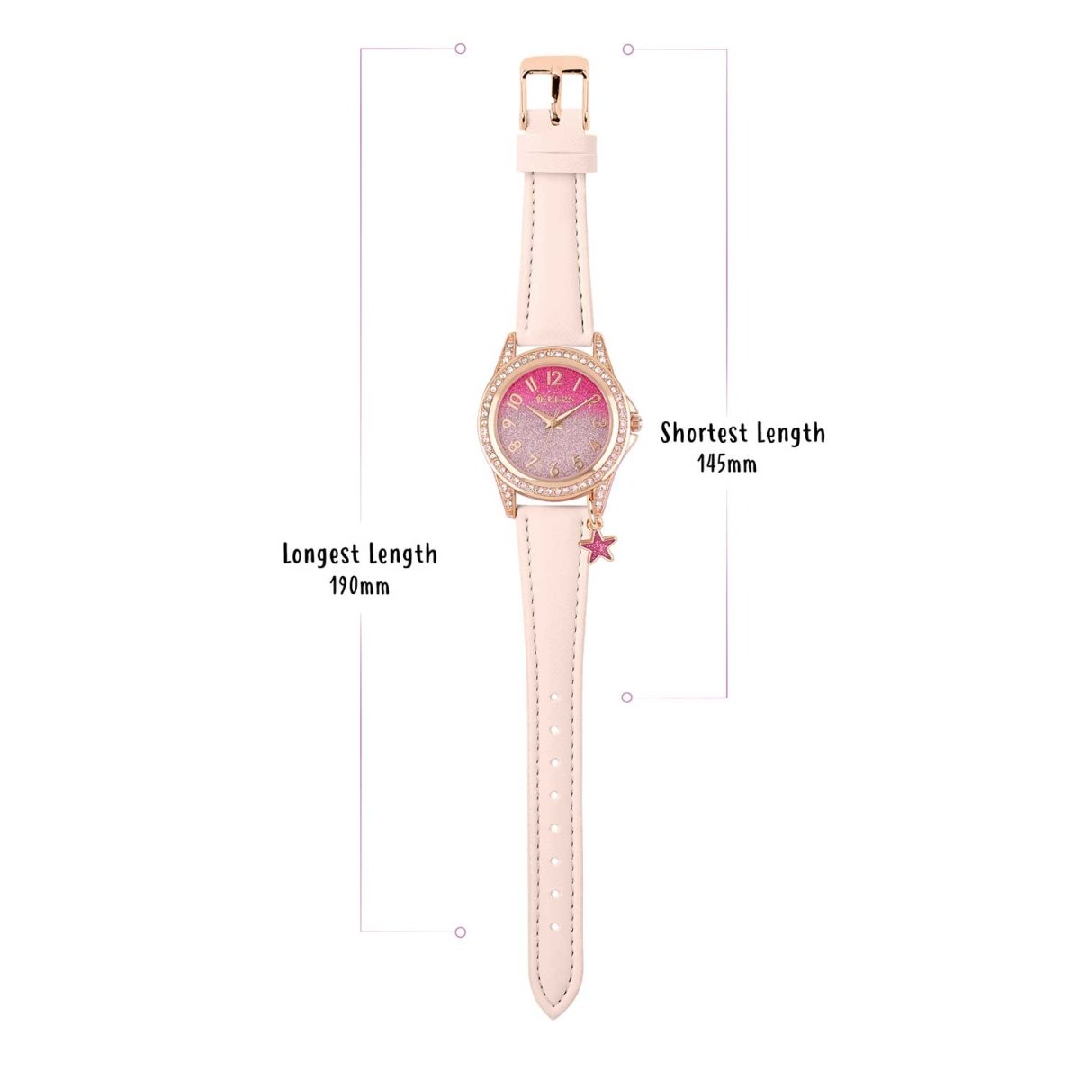 Tikkers ATK1062 Kids Butterfly Gift Set Pink Leather Strap - Κοσμηματοπωλείο Goldy