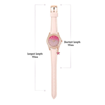 Tikkers ATK1062 Kids Butterfly Gift Set Pink Leather Strap - Κοσμηματοπωλείο Goldy