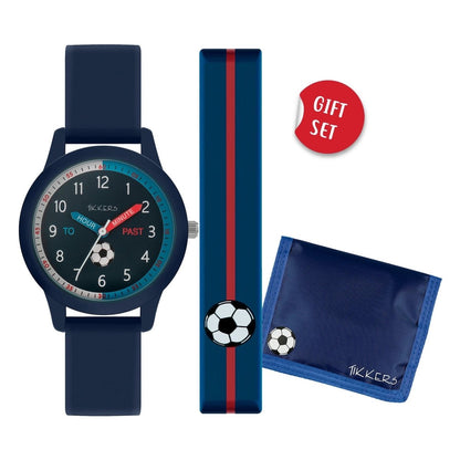 Tikkers ATK1071 Kids Football Gift Set Blue Silicon Strap - Κοσμηματοπωλείο Goldy