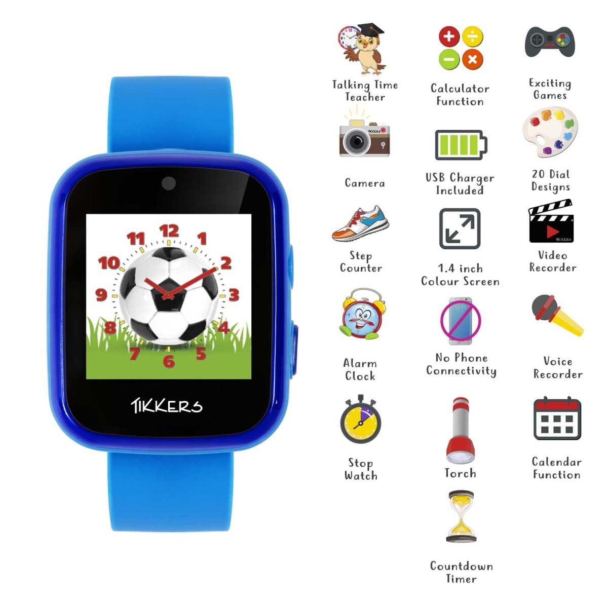 Tikkers ATK1084BLU Kids Smartwatch Blue Silicon Strap - Κοσμηματοπωλείο Goldy