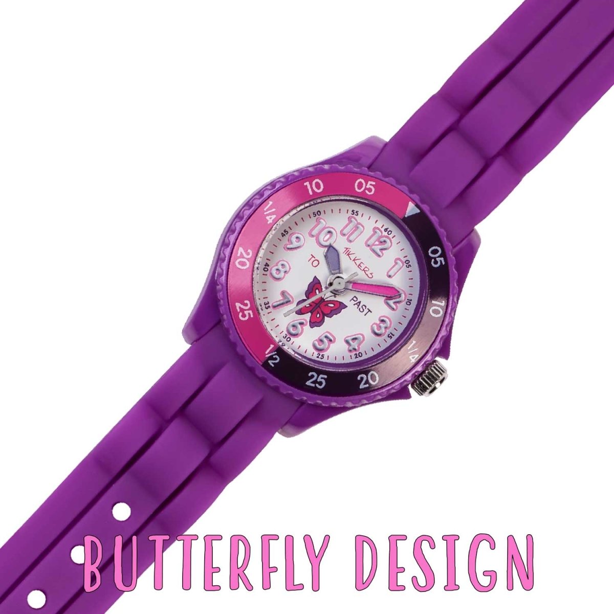 Tikkers TK0041 Kids Flutter Collection Purple Silicon Strap - Κοσμηματοπωλείο Goldy