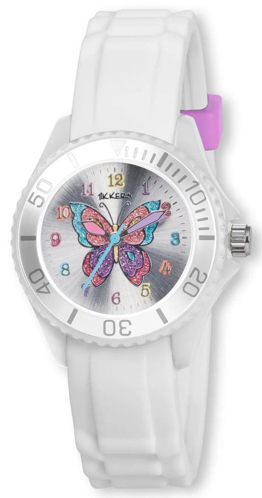 Tikkers TK0052 Kids Flutter Collection White Silicon Strap - Κοσμηματοπωλείο Goldy