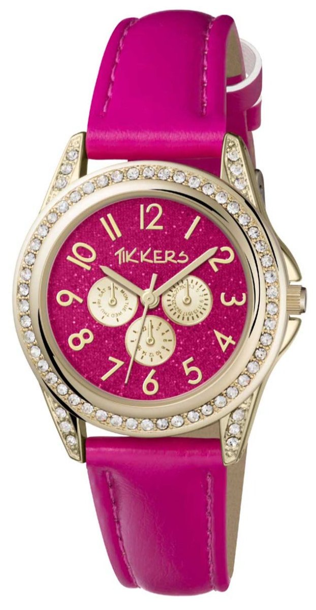 Tikkers TK0130 Kids Sparkle Collection Pink Leather Strap - Κοσμηματοπωλείο Goldy