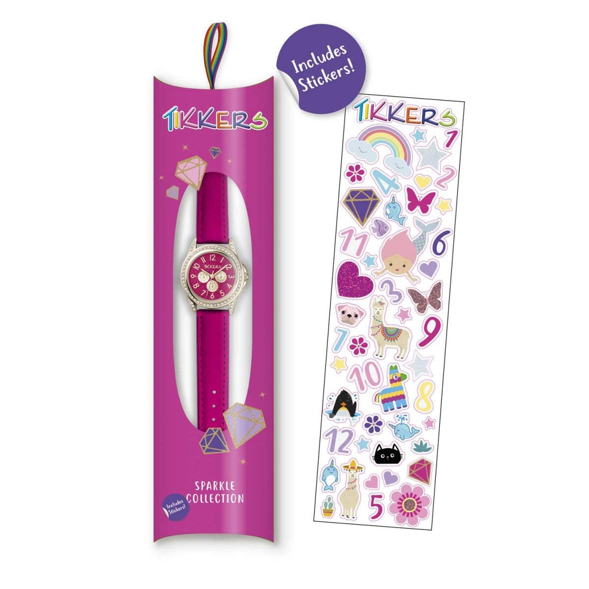 Tikkers TK0130 Kids Sparkle Collection Pink Leather Strap - Κοσμηματοπωλείο Goldy