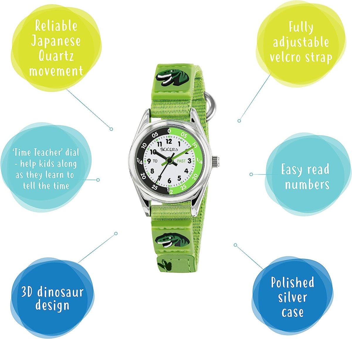 Tikkers TK0149 Kids Adventure Collection Green Fabric Strap - Κοσμηματοπωλείο Goldy