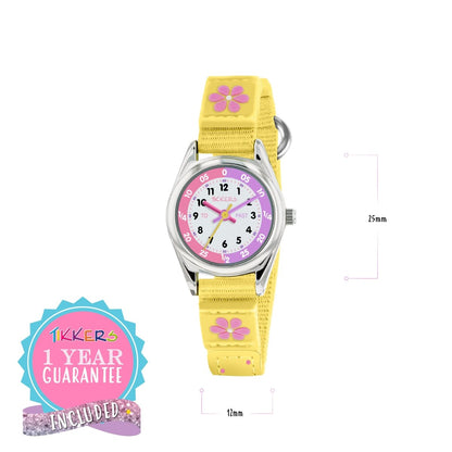 Tikkers TK0155 Kids Flutter Collection Yellow Fabric Strap - Κοσμηματοπωλείο Goldy