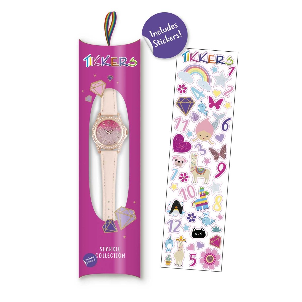Tikkers TK0176 Kids Sparkle Collection Pink Leather Strap - Κοσμηματοπωλείο Goldy