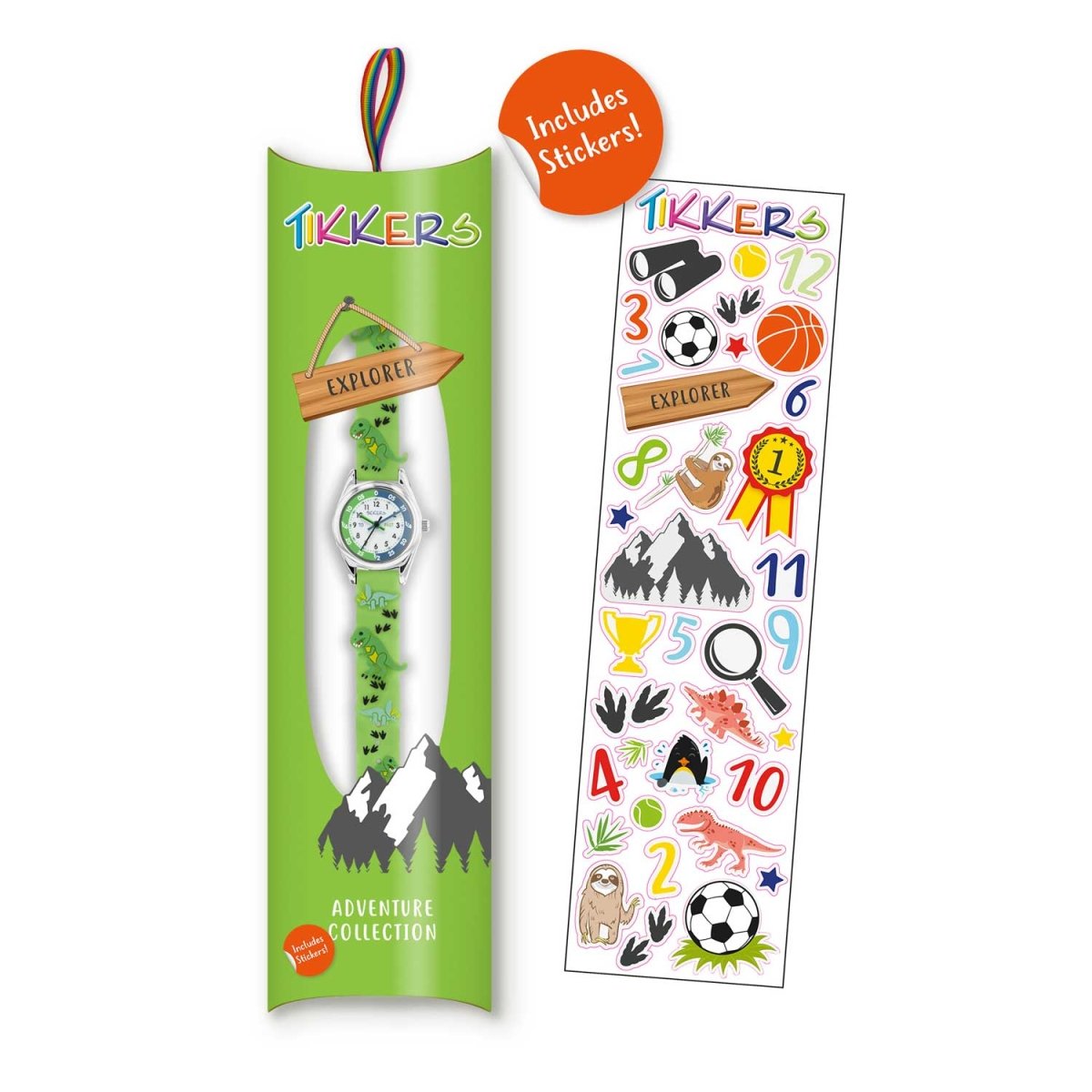 Tikkers TK0207 Kids Adventure Collection Green Silicon Strap - Κοσμηματοπωλείο Goldy