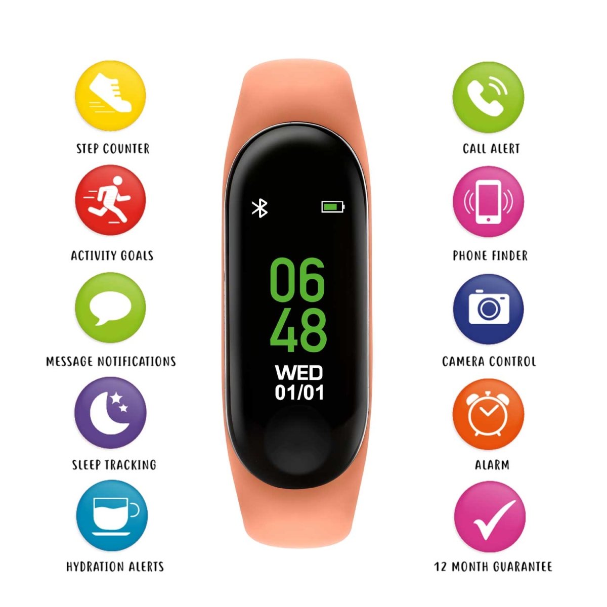 Tikkers TKS01-0001 Kids Smart Fitness Tracker Orange Silicon Strap - Κοσμηματοπωλείο Goldy