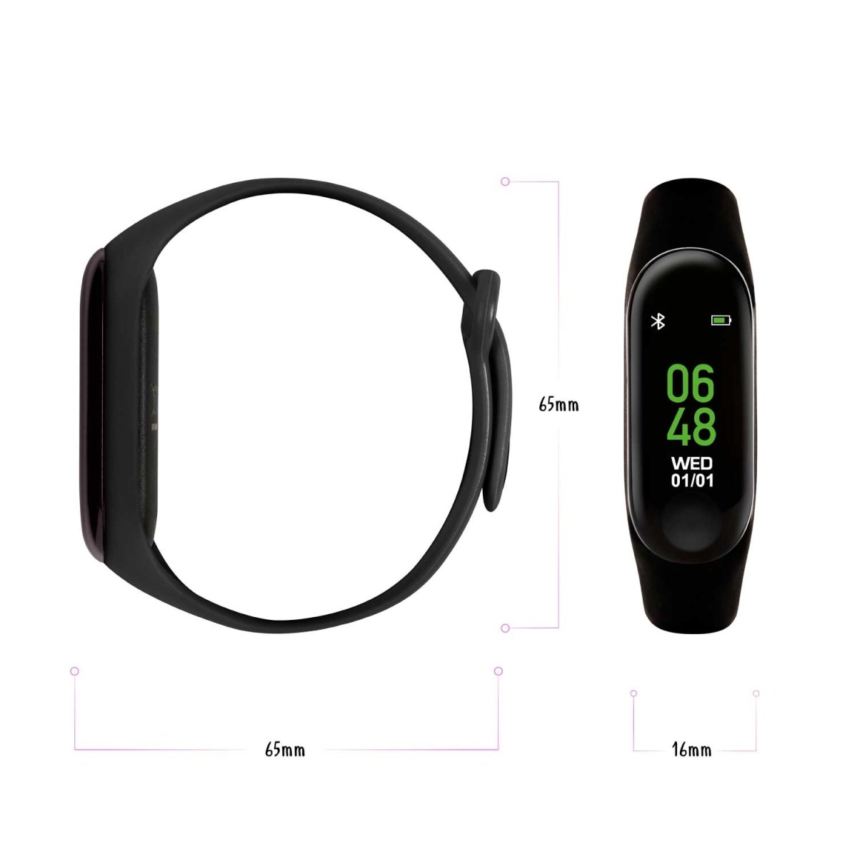 Tikkers TKS01-0002 Kids Smart Fitness Tracker Black Silicon Strap - Κοσμηματοπωλείο Goldy