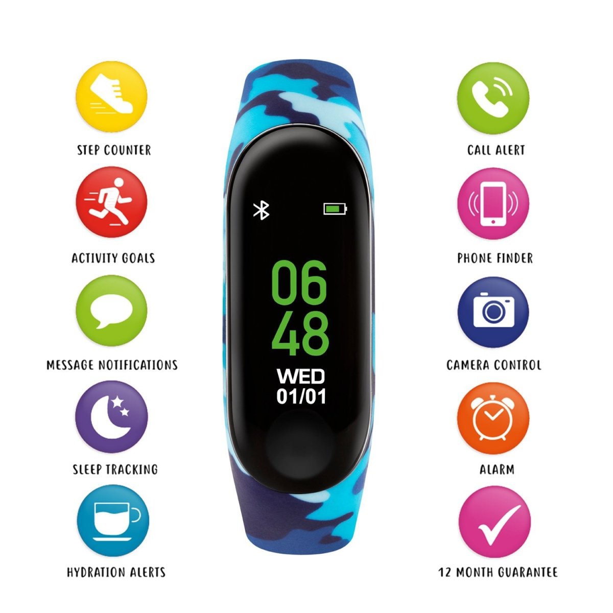 Tikkers TKS01-0003 Kids Smart Fitness Tracker Blue Silicon Strap - Κοσμηματοπωλείο Goldy