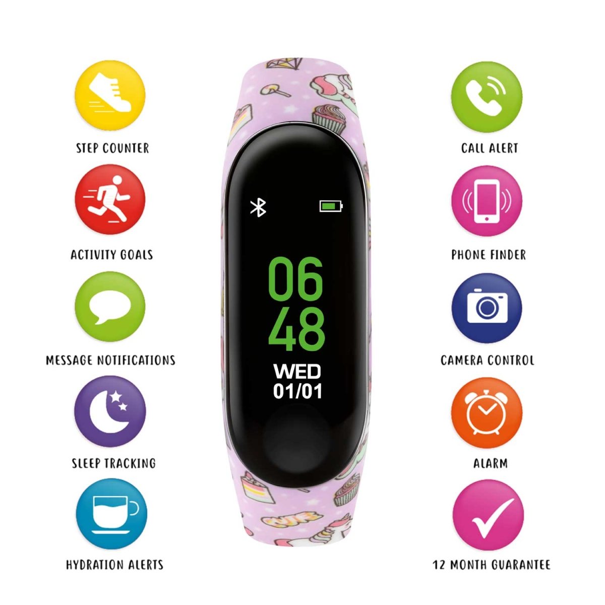 Tikkers TKS01-0004 Kids Smart Fitness Tracker Purple Silicon Strap - Κοσμηματοπωλείο Goldy