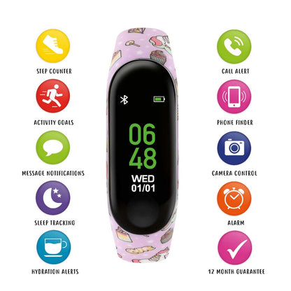 Tikkers TKS01-0004 Kids Smart Fitness Tracker Purple Silicon Strap - Κοσμηματοπωλείο Goldy