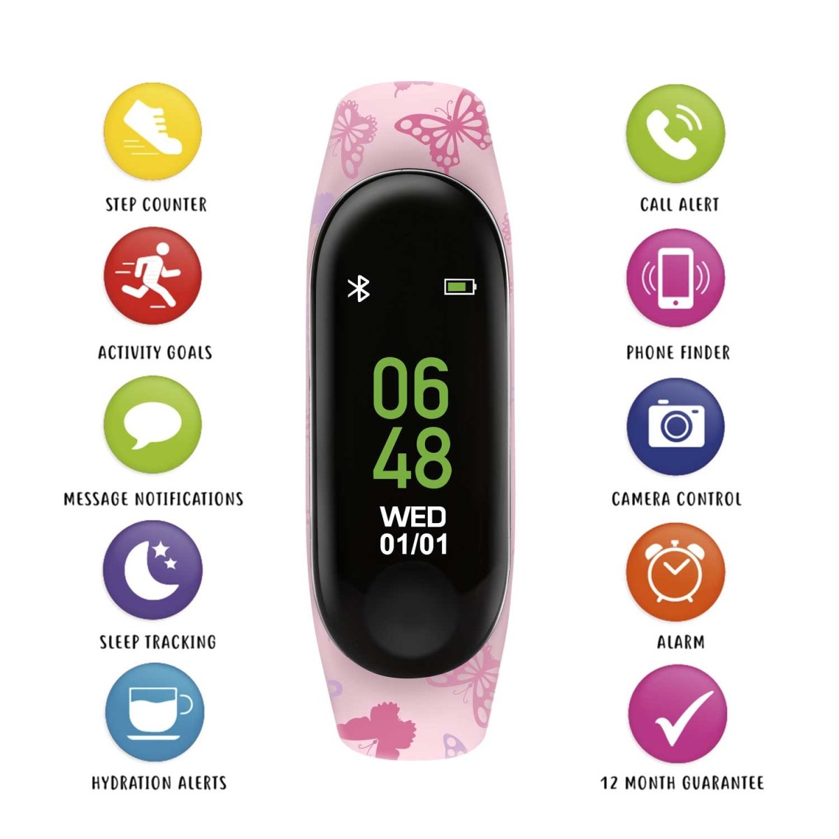 Tikkers TKS01-0005 Kids Smart Fitness Tracker Pink Silicon Strap - Κοσμηματοπωλείο Goldy