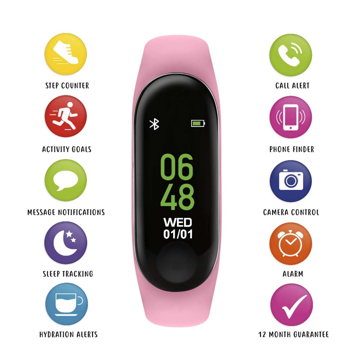 Tikkers TKS01-0008 Kids Smart Fitness Tracker Pink Silicon Strap - Κοσμηματοπωλείο Goldy