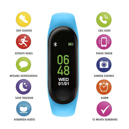 Tikkers TKS01-0011 Kids Smart Fitness Tracker Blue Silicon Strap - Κοσμηματοπωλείο Goldy