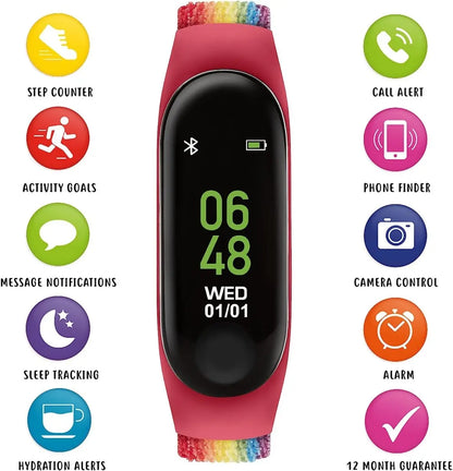 Tikkers TKS01-0019 Kids Smart Fitness Tracker Multicolor Fabric Strap - Κοσμηματοπωλείο Goldy