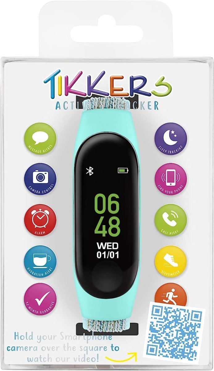 Tikkers TKS01-0020 Kids Smart Fitness Tracker Aqua Fabric Strap - Κοσμηματοπωλείο Goldy